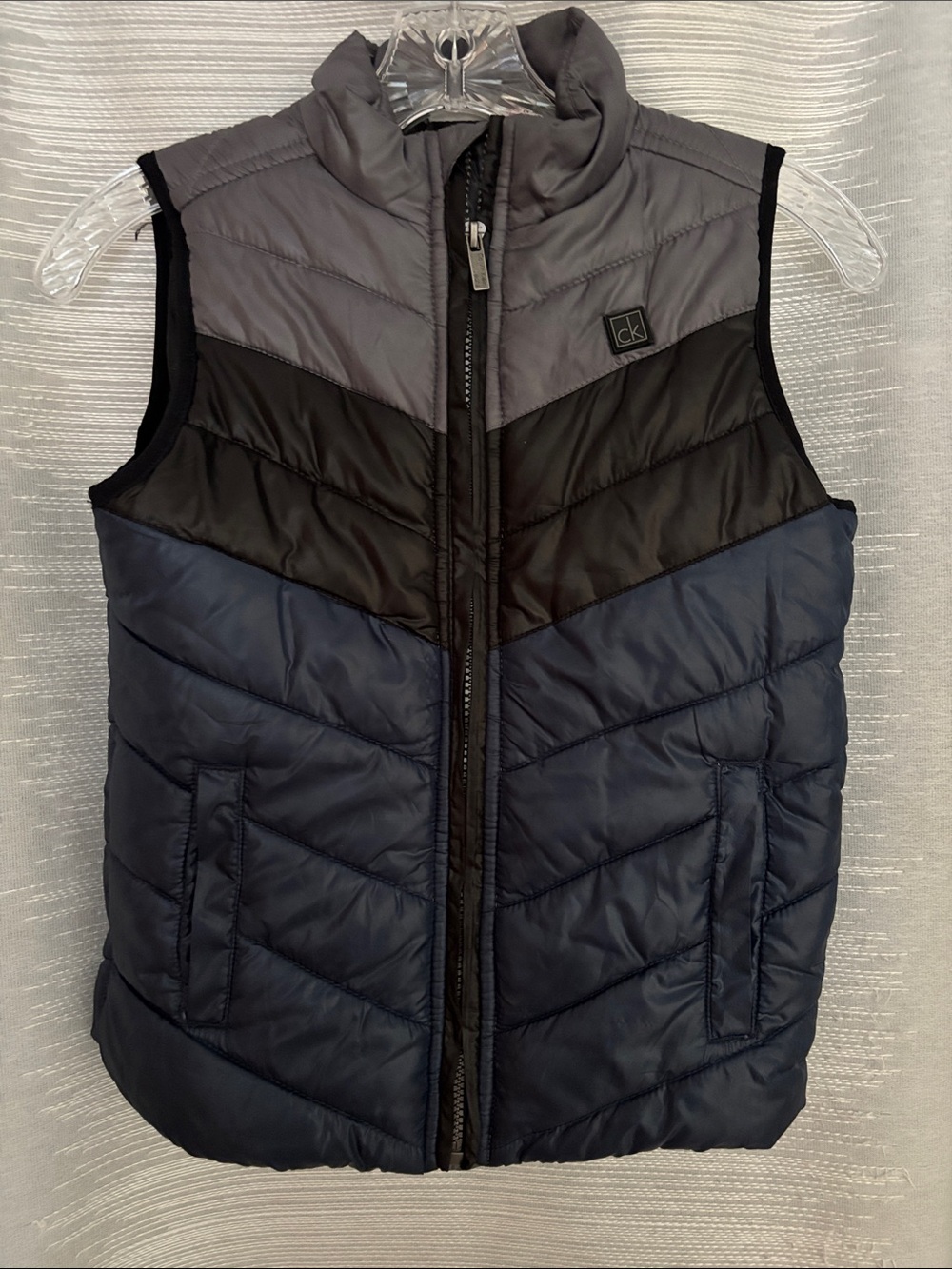 Calvin Klein Boy’s Gray Black Navy Quilted Puffer Vest